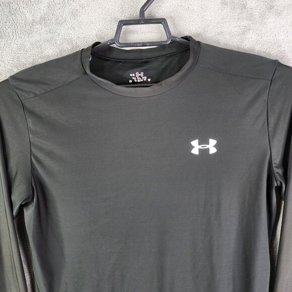 Mens Black Under Armour Compression Shirt Long Sleeve Crew Neck Size XXL - Picture 4 of 11